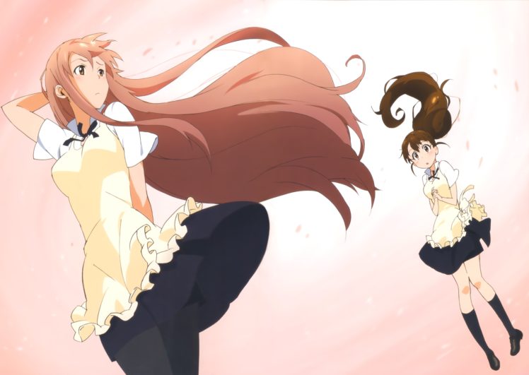 Working!!, Anime girls, Taneshima Popura, Takanashi Souta HD Wallpaper Desktop Background