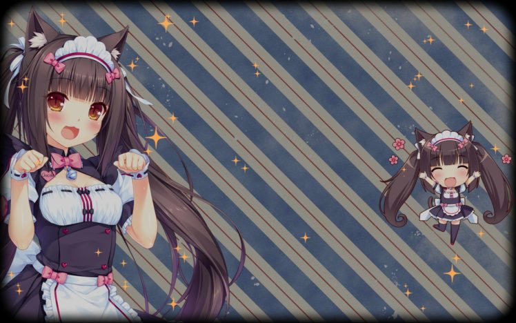 Neko Para, Chocolat (Neko Para), Anime girls, Maid outfit, Anime HD Wallpaper Desktop Background
