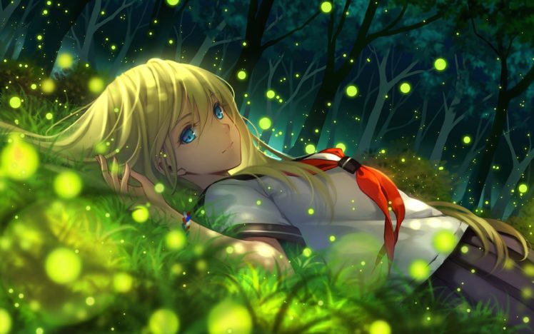 blue eyes, Anime girls HD Wallpaper Desktop Background