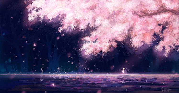 anime girls, Trees, Anime, Shigatsu wa Kimi no Uso HD Wallpaper Desktop Background