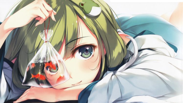 ke ta, Anime girls, Anime girl with green hair HD Wallpaper Desktop Background