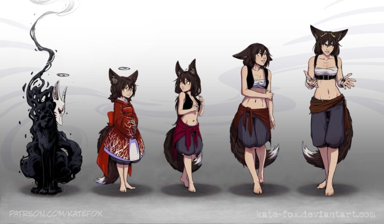 fox girl, Anime HD Wallpaper Desktop Background