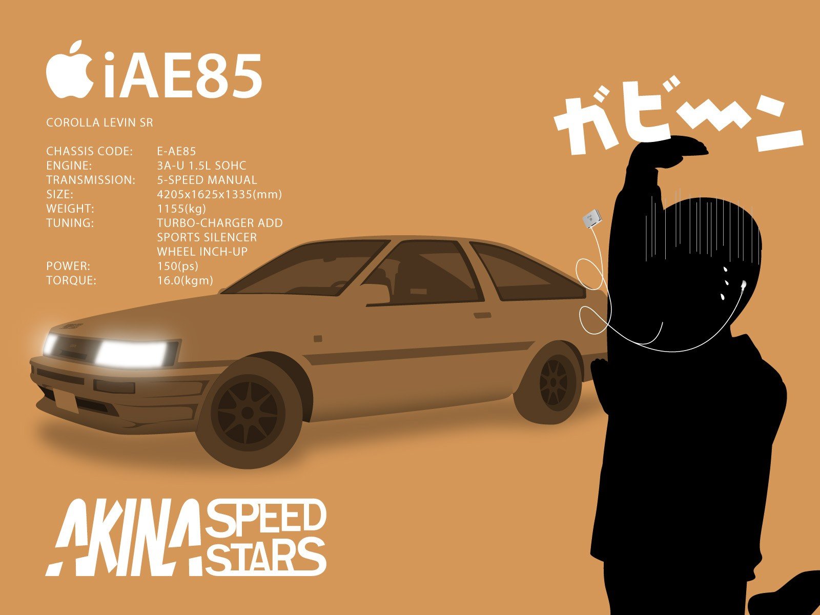 Initial D, Simple background, Ipod Wallpaper