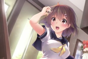 solo, Anime girls, School uniform, Anime