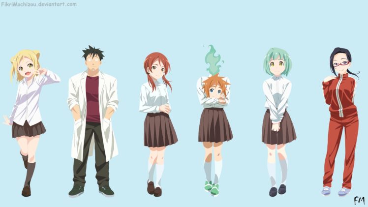 Demi chan wa Kataritai, Takanashi Himari, Machi Kyōko, Satō Sakie, Takanashi Hikari, Kusakabe Yuki HD Wallpaper Desktop Background