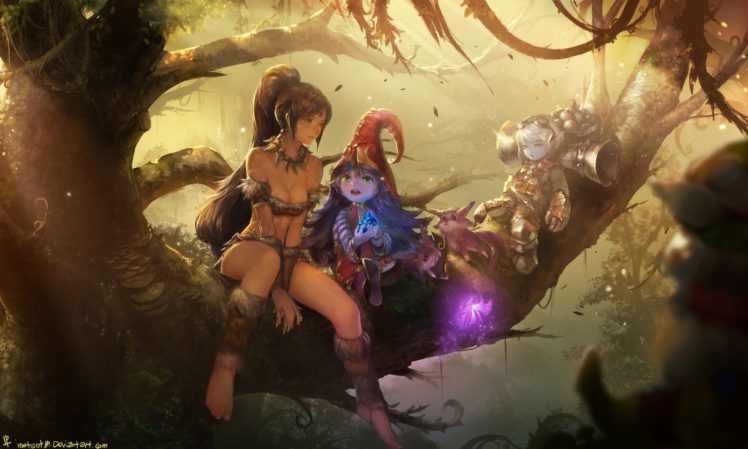 Nidalee (League of Legends), League of Legends, Lulu, Tristana, Yordle HD Wallpaper Desktop Background