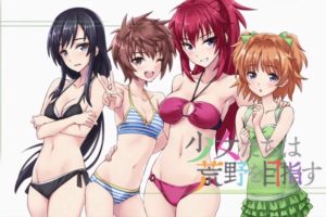 Shoujo tachi wa Kouya wo Mezasu, Anime girls, Kuroda Sayuki, Andō Teruha, Kobayakawa Yūka, Yūki Uguisu