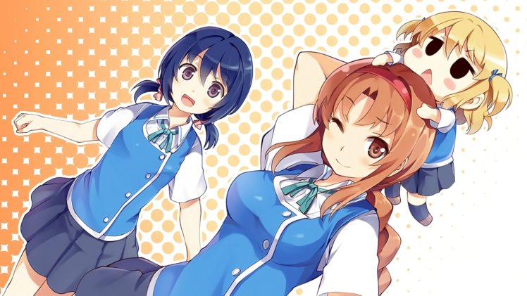 D Frag!, Anime girls, Takao (D Frag!), Shibasaki Roka, Funabori (D Frag!) HD Wallpaper Desktop Background