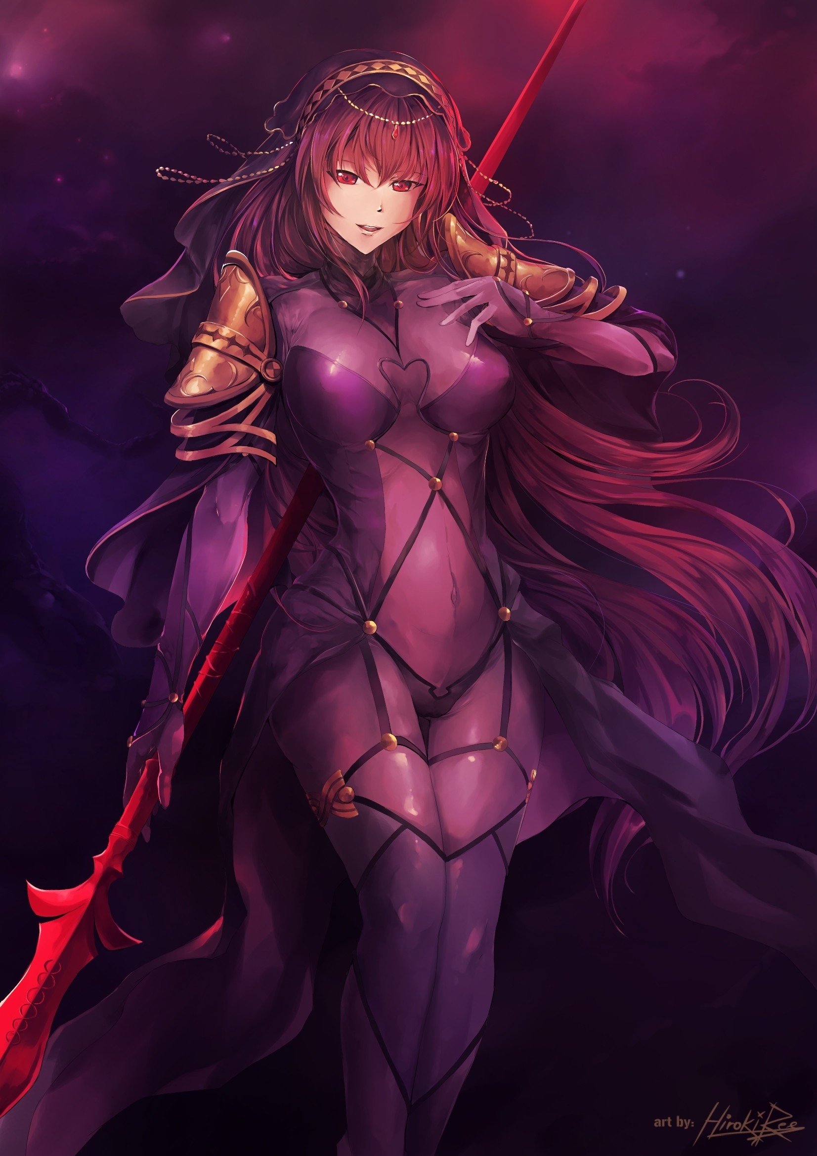 long hair, Fate Grand Order, Scathach ( Fate Grand Order ), Bodysuit, Weapon, Spear Wallpaper