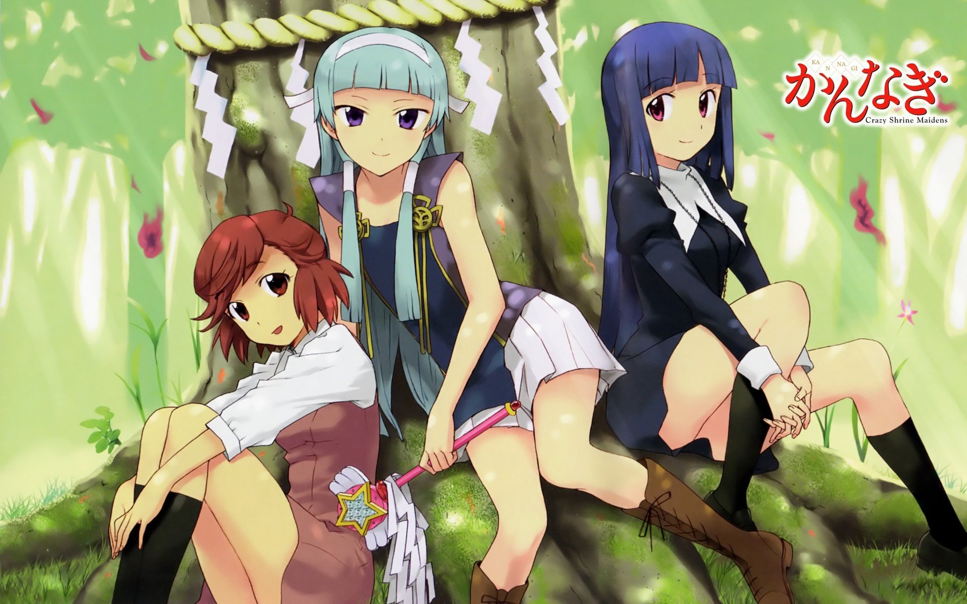 Kannagi, Nagi (Kannagi), Anime girls, Zange (Kannagi), Aoba Tsugumi Wallpaper