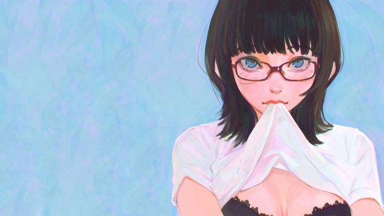 Ilya Kuvshinov, Anime girls, Simple background, Artwork HD Wallpaper Desktop Background