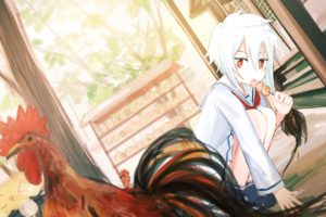 white hair, Anime girls, Artwork