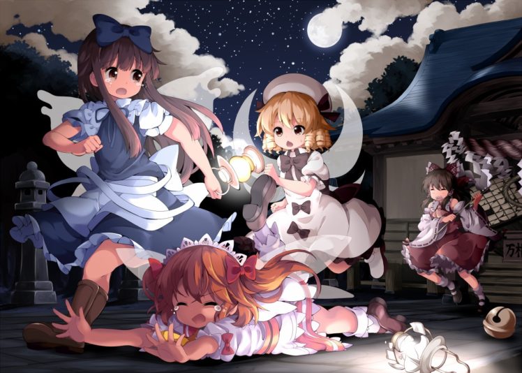 Touhou, Hakurei Reimu, Luna Child, Star Sapphire, Sunny Milk HD Wallpaper Desktop Background