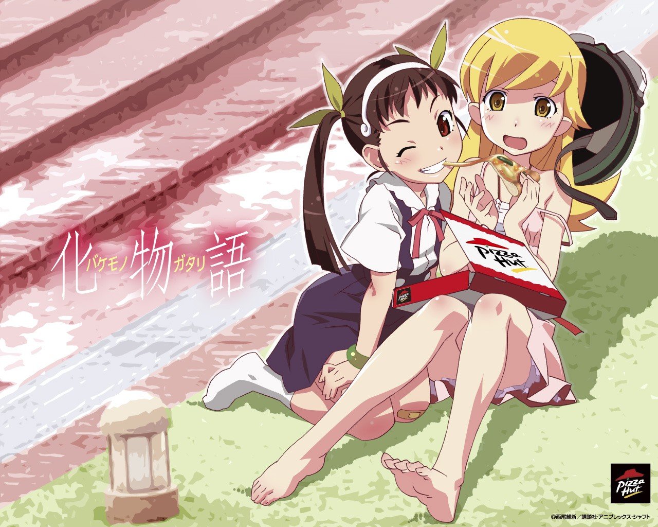 Monogatari Series, Anime girls, Hachikuji Mayoi, Oshino Shinobu Wallpaper