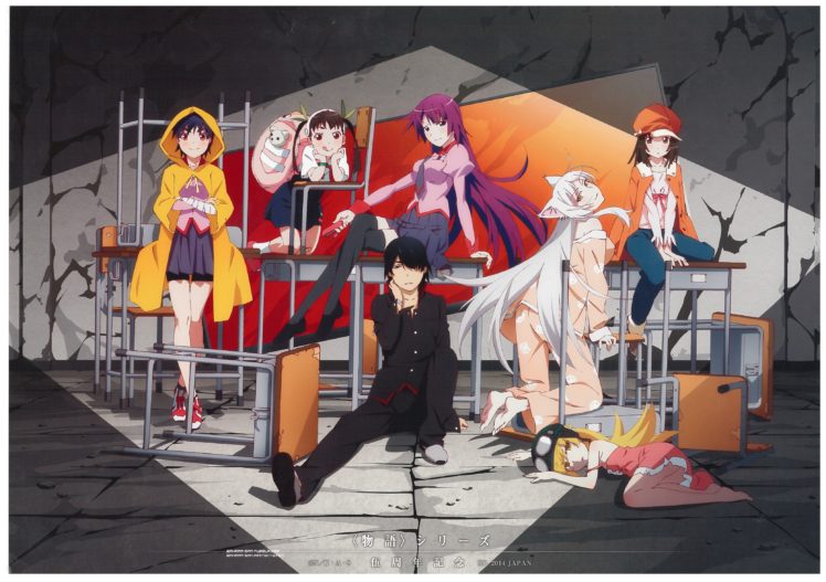 Monogatari Series, Oshino Shinobu, Hanekawa Tsubasa, Hachikuji Mayoi, Kanbaru Suruga, Senjougahara Hitagi, Sengoku Nadeko, Araragi Koyomi HD Wallpaper Desktop Background