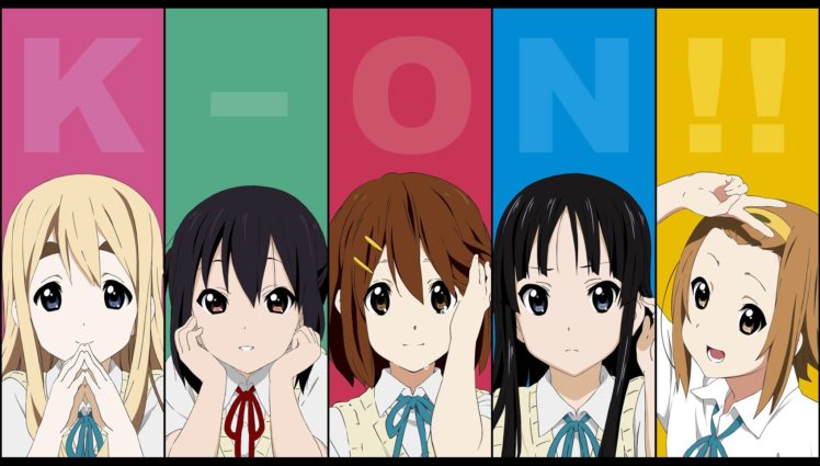 K ON!, Anime girls, Nakano Azusa, Hirasawa Yui, Akiyama Mio, Tainaka Ritsu, Kotobuki Tsumugi HD Wallpaper Desktop Background