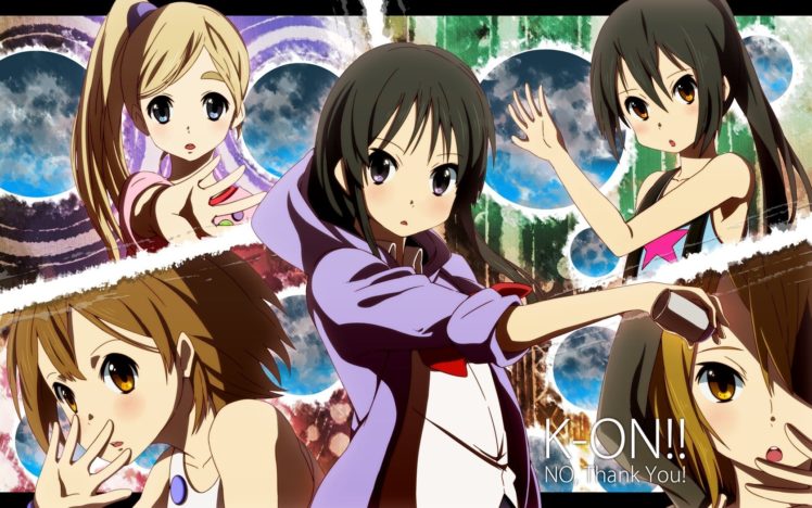 K ON!, Anime girls, Nakano Azusa, Hirasawa Yui, Akiyama Mio, Tainaka Ritsu, Kotobuki Tsumugi, Anime HD Wallpaper Desktop Background