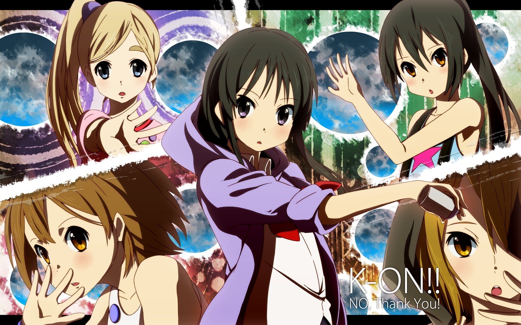 K ON!, Anime girls, Nakano Azusa, Hirasawa Yui, Akiyama Mio, Tainaka Ritsu, Kotobuki Tsumugi, Anime Wallpaper