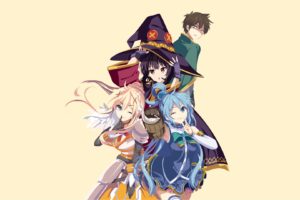 Kono Subarashii Sekai ni Shukufuku wo!, Darkness (KonoSuba), Megumin, Aqua (KonoSuba), Satō Kazuma (Kono Subarashii Sekai ni Shukufuku wo!)