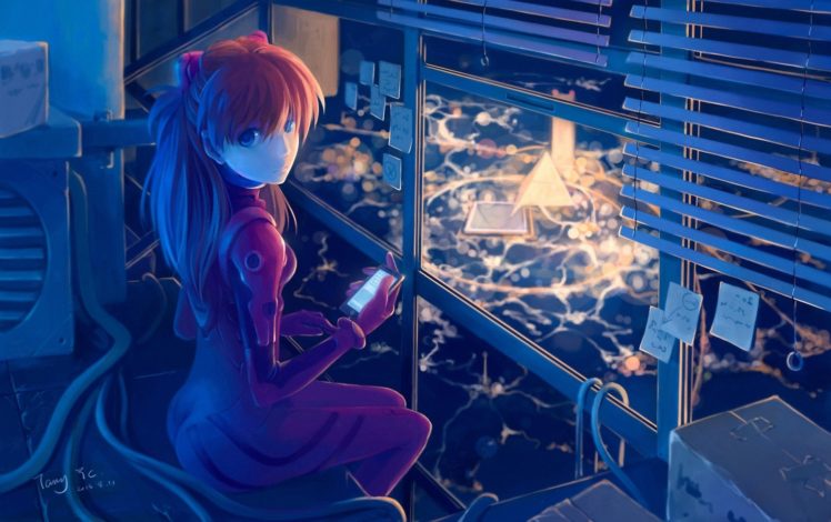 drawing, Asuka Langley Soryu, Neon Genesis Evangelion, Anime HD Wallpaper Desktop Background