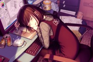 Sayori, Drawing, Sleeping