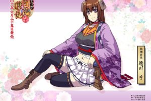 Hyakka Ryouran Samurai Girls, Anime girls, Tokugawa Sen, Thigh highs