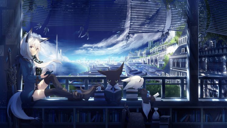 anime, Anime girls, Thigh highs HD Wallpaper Desktop Background