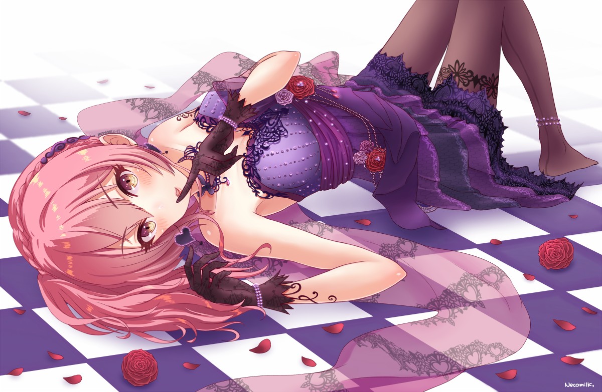 Ros, Anime, Anime girls, Gloves, Flowers, Rose Wallpaper