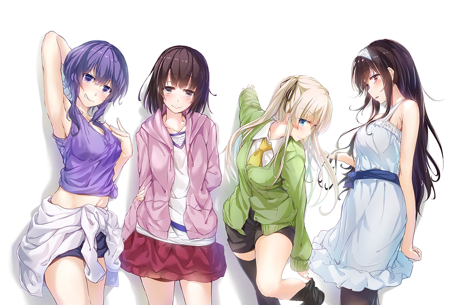 Saenai Heroine no Sodatekata, Anime girls, Sawamura Eriri Spencer, Kasumigaoka Utaha, Katou Megumi, Hyoudou Michiru, Anime Wallpaper