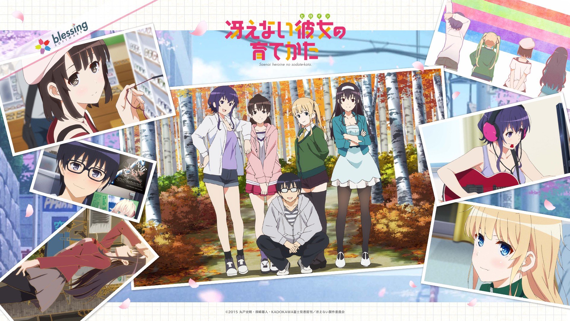 Saenai Heroine no Sodatekata, Sawamura Eriri Spencer, Kasumigaoka Utaha, Katou Megumi, Hyoudou Michiru, Anime Wallpaper