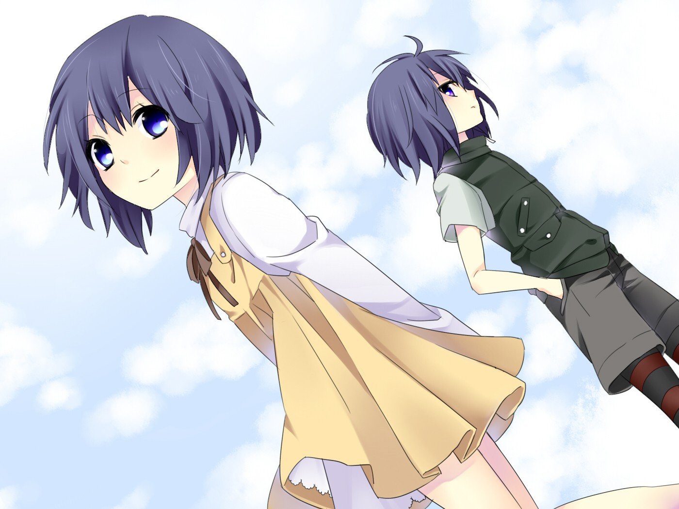 Kamisama Dolls, Kuga Utao, Hyūga Kirio Wallpaper