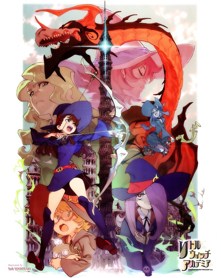 anime girls, Artwork, Little Witch Academia, Manbavaran Sucy, Yansson Lotte, Kagari Akko HD Wallpaper Desktop Background