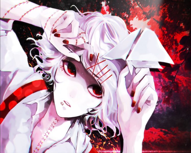 painted nails, Red eyes, Juzo, Anime &  Manga, Tokyo Ghoul:re, Anime girls, Anime HD Wallpaper Desktop Background