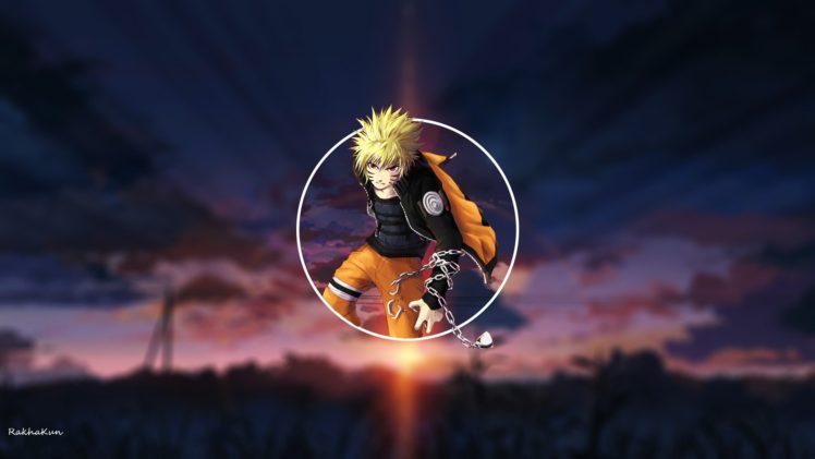 anime, Anime boys, Uzumaki Naruto, Naruto Shippuuden, Nature, Landscape, Sunset HD Wallpaper Desktop Background