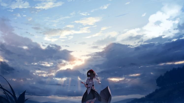 anime, Rain, Touhou HD Wallpaper Desktop Background