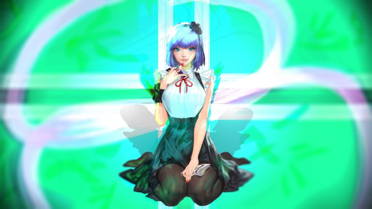 blue hair, Anime, Green, Dagashi Kashi HD Wallpaper Desktop Background