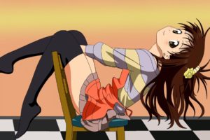 To Love ru, Anime girls, Yuuki Mikan, Anime, Thigh highs