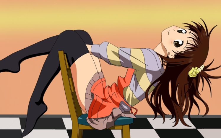 To Love ru, Anime girls, Yuuki Mikan, Anime, Thigh highs HD Wallpaper Desktop Background