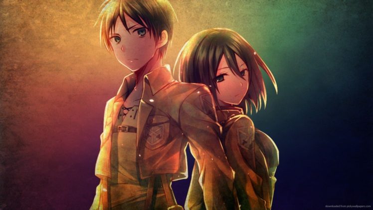 Shingeki no Kyojin, Eren Jeager, Anime, Mikasa Ackerman HD Wallpaper Desktop Background
