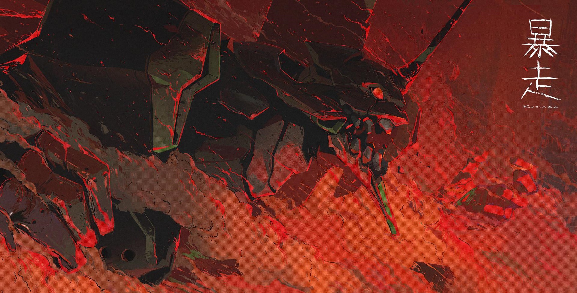 artwork, Neon Genesis Evangelion, EVA Unit 01 Wallpaper