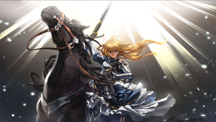 Fate Stay Night, Saber, Horse, Anime girls, Anime HD Wallpaper Desktop Background