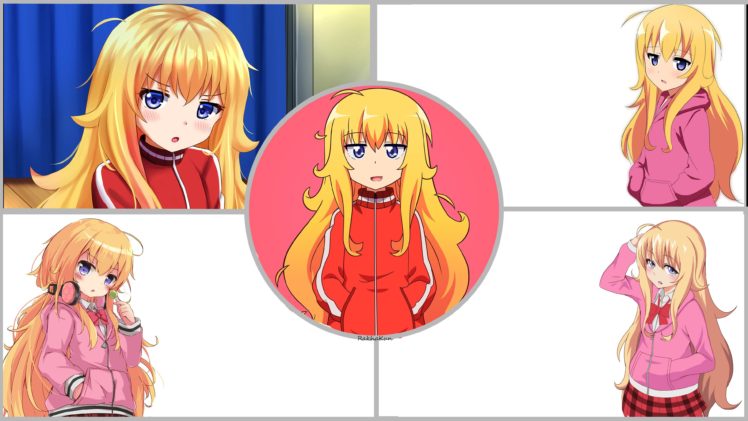 yellow hair, Anime, Anime girls, Gabriel Dropout, Gabriel White Tenma, Jacket HD Wallpaper Desktop Background
