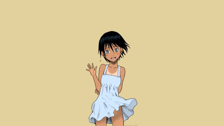 Shiden Akira, Tomboys, Short hair, Blue eyes, Tanned, Chinatsu, Black hair, Summer  dress, Smiling, Anime, Manga, Anime girls HD Wallpaper Desktop Background