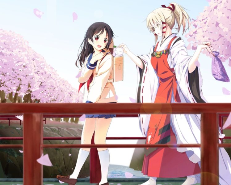 Inari Konkon Koi Iroha, Anime girls, Uka no Mitama no Kami, Fushimi Inari HD Wallpaper Desktop Background