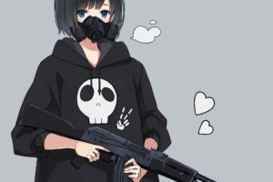 fan art, Anime girls, AK 47