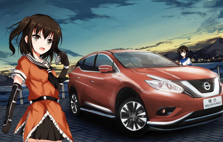 anime girls, Fubuki (KanColle), Sendai (KanColle), Kantai Collection, Car, Nissan HD Wallpaper Desktop Background