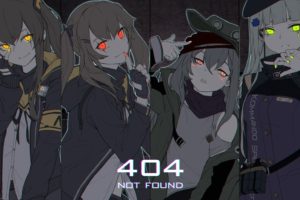 anime girls, 404 Not Found, Glowing eyes