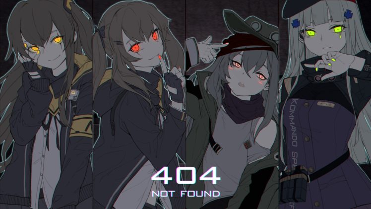 anime girls, 404 Not Found, Glowing eyes HD Wallpaper Desktop Background