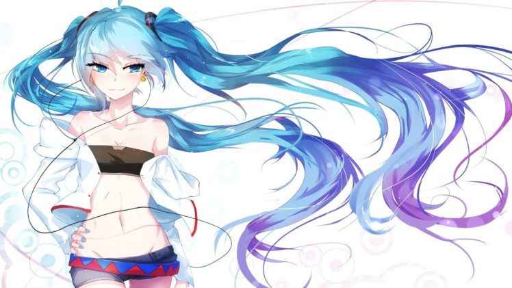 blue hair, Anime girls HD Wallpaper Desktop Background