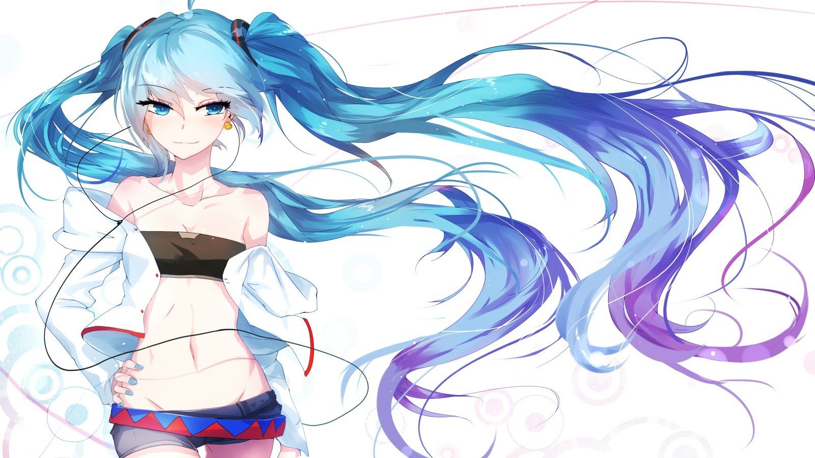 blue hair, Anime girls Wallpaper